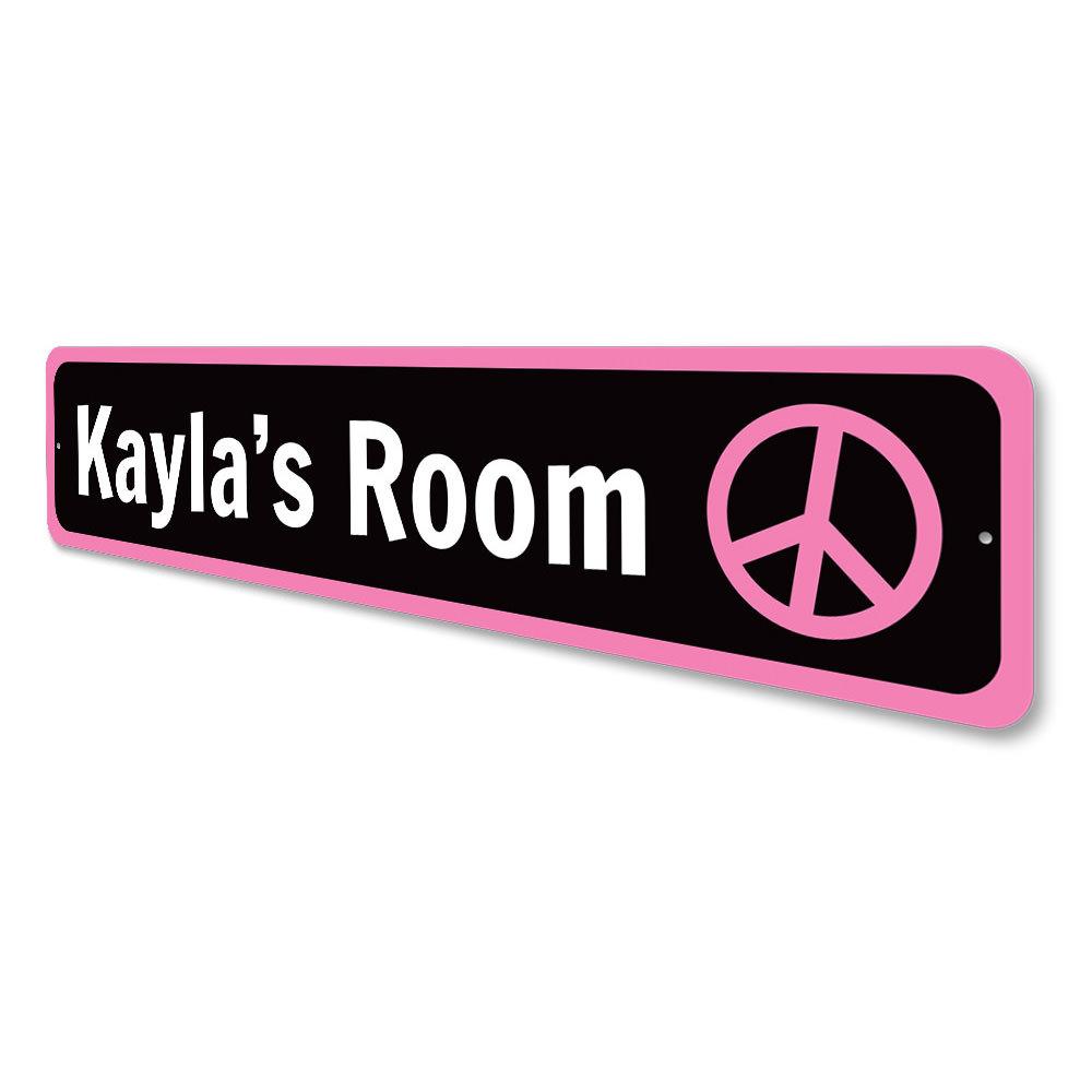 Colorful Kids Room Peace Sign made of aluminum, featuring a vibrant peace symbol, perfect for decorating children's rooms.