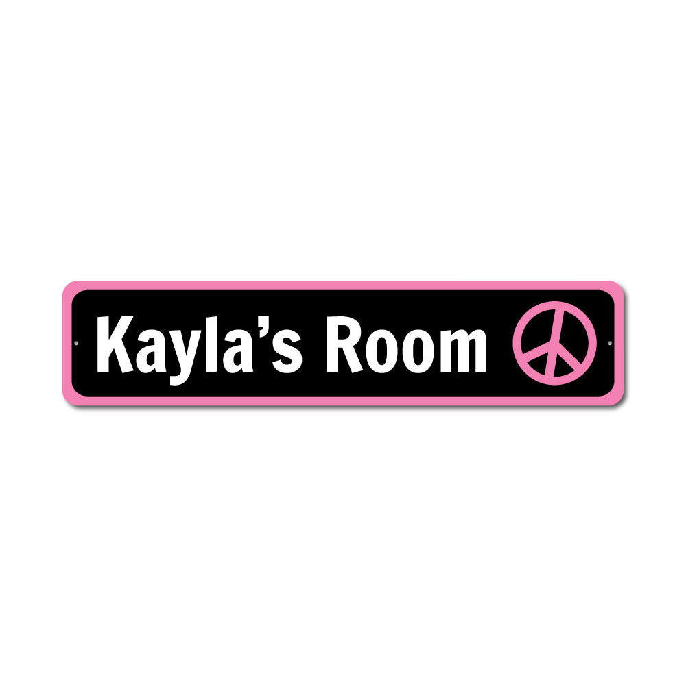 Colorful Kids Room Peace Sign made of aluminum, featuring a vibrant peace symbol, perfect for decorating children's rooms.