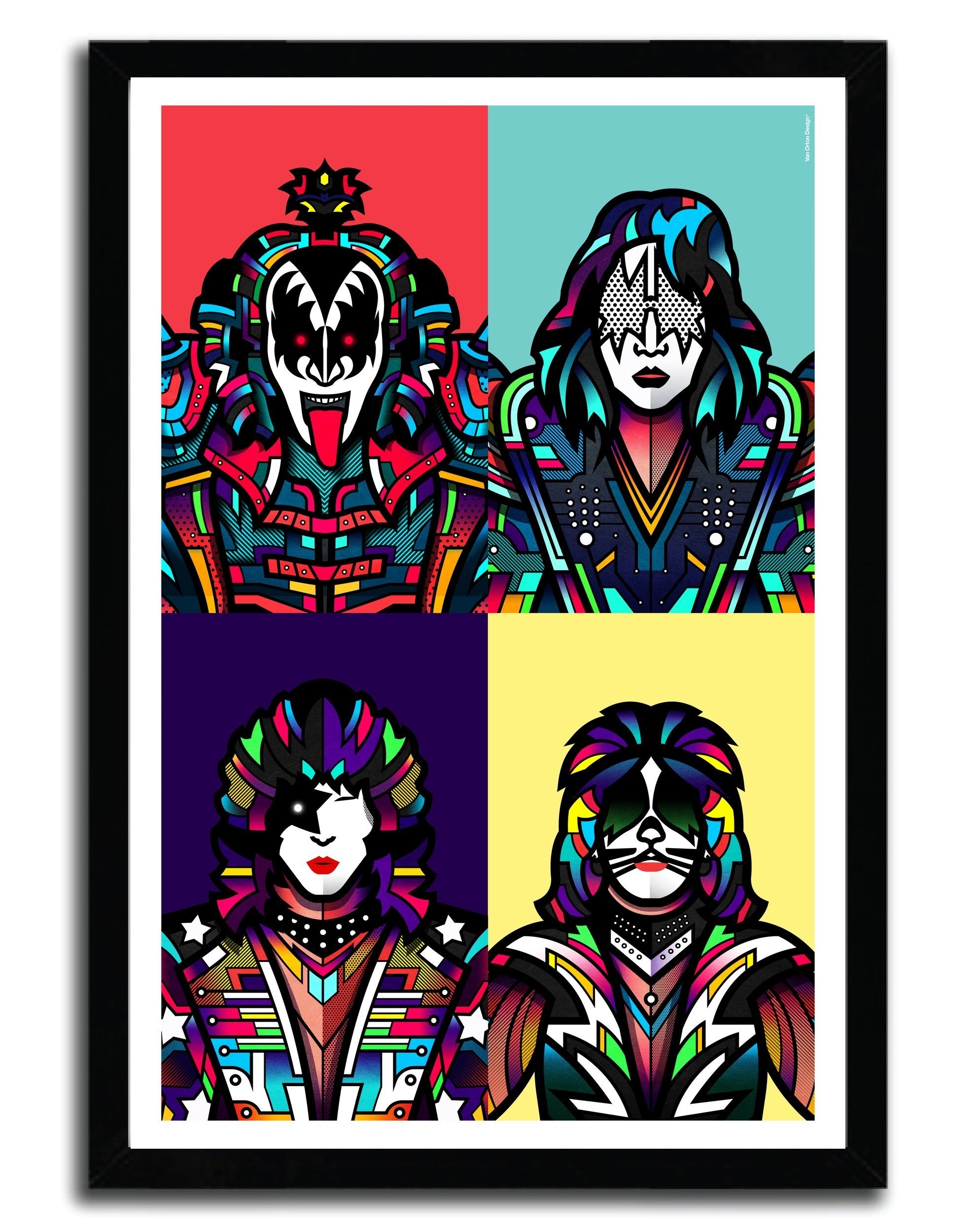 KISS by VAN ORTON art print on fine arts paper, showcasing vibrant colors and intricate design, limited edition of 50 copies.