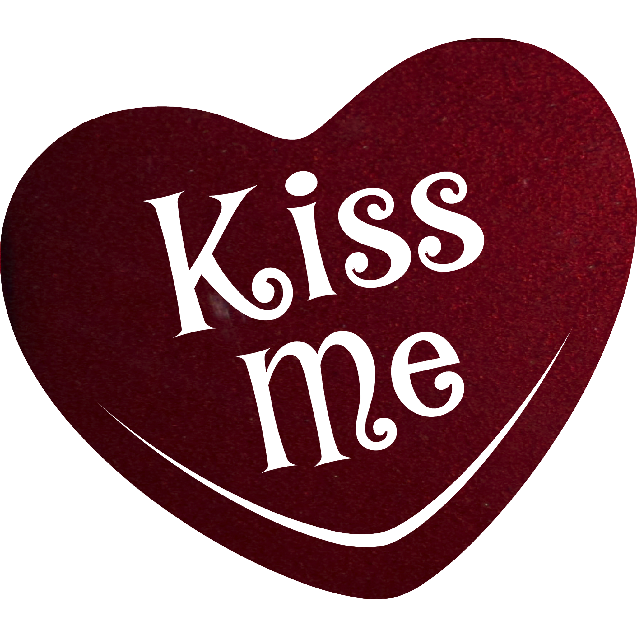 Kiss Me Candy Heart Metal Wall Art in a low gloss finish, showcasing a charming heart design perfect for expressing love.