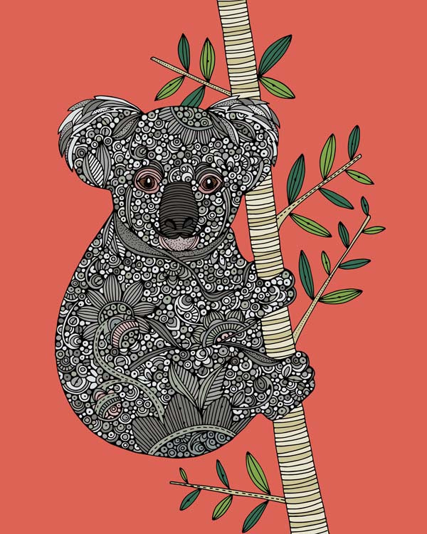 Beautiful Koala artwork printed on 8x10 photographic paper, showcasing vibrant colors and intricate details.