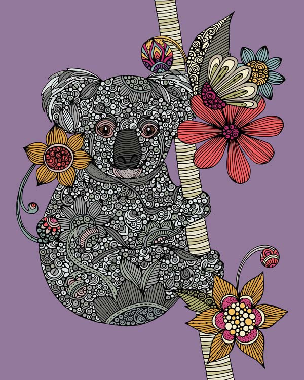 Beautiful Koala artwork printed on 8x10 photographic paper, showcasing vibrant colors and intricate details.