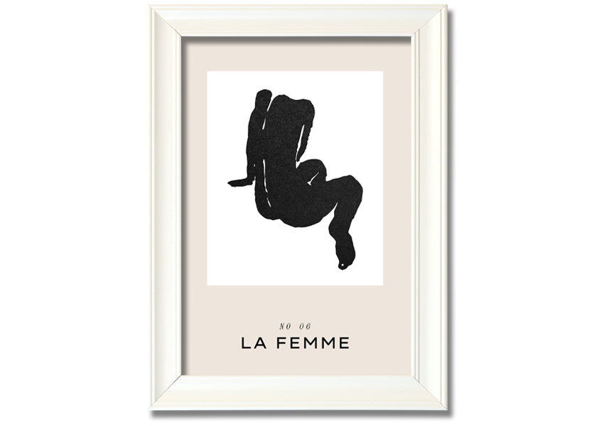 La Femme Body framed print showcasing elegant design in multiple frame colours, ready to hang.