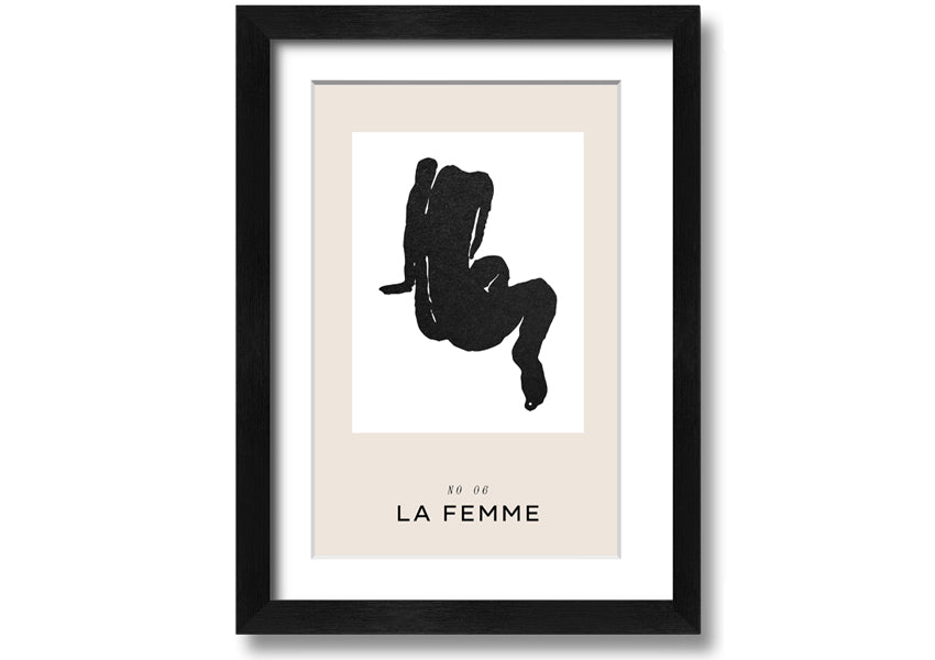 La Femme Body framed print showcasing elegant design in multiple frame colours, ready to hang.