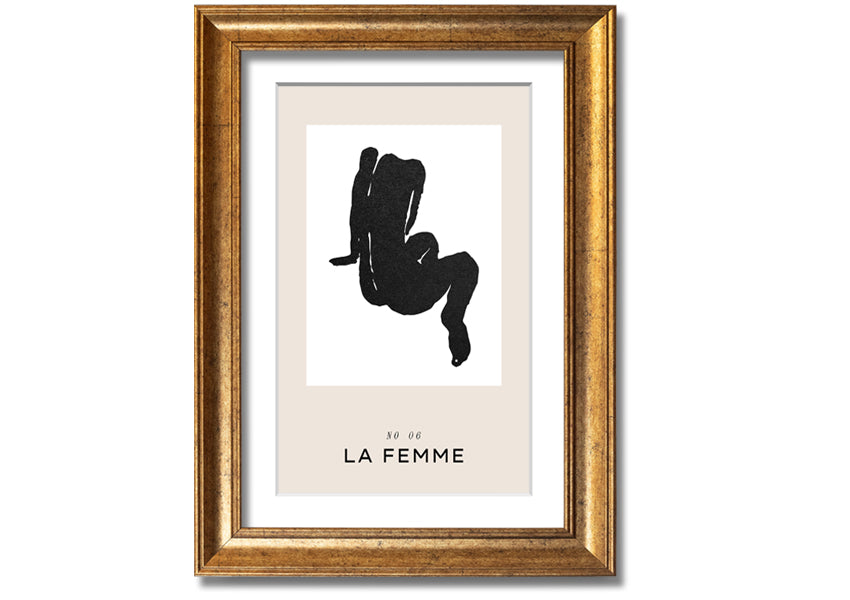 La Femme Body framed print showcasing elegant design in multiple frame colours, ready to hang.