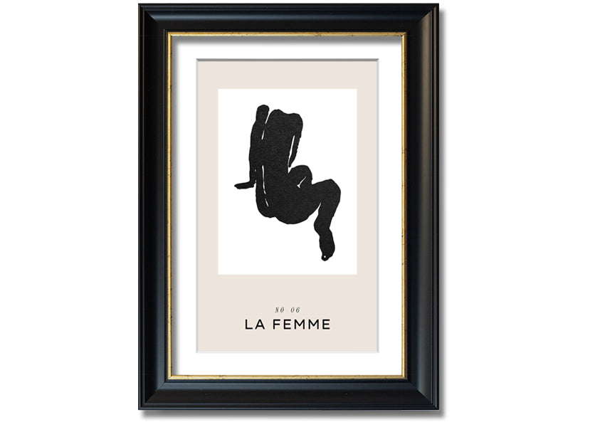 La Femme Body framed print showcasing elegant design in multiple frame colours, ready to hang.