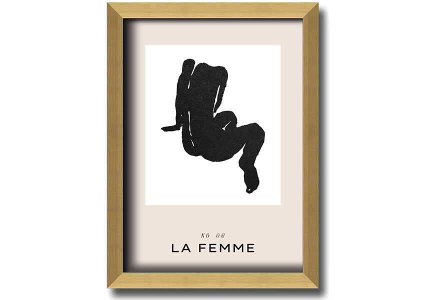 La Femme Body framed print showcasing elegant design in multiple frame colours, ready to hang.