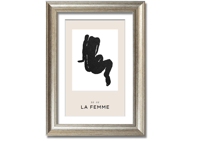 La Femme Body framed print showcasing elegant design in multiple frame colours, ready to hang.