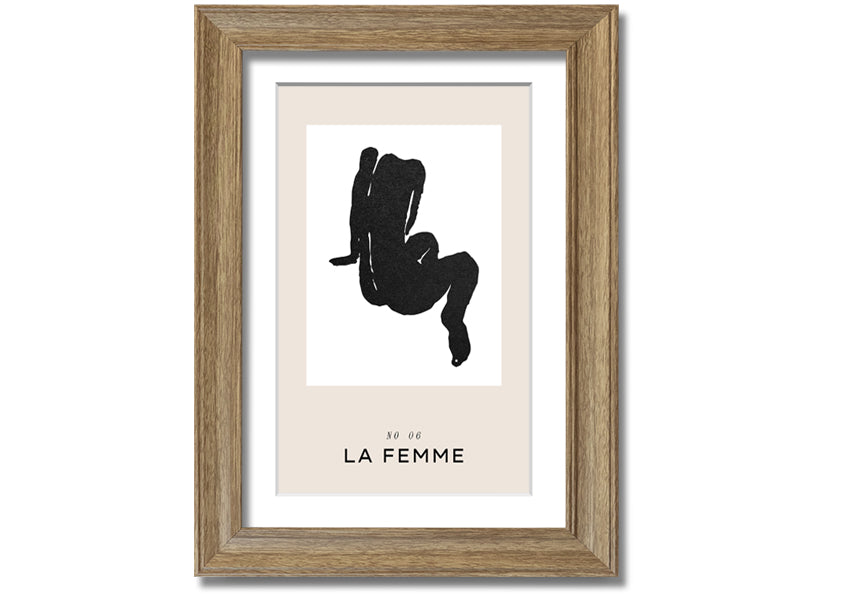 La Femme Body framed print showcasing elegant design in multiple frame colours, ready to hang.