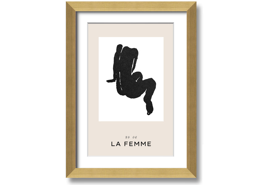 La Femme Body framed print showcasing elegant design in multiple frame colours, ready to hang.