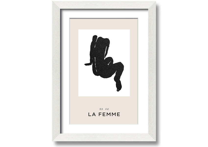 La Femme Body framed print showcasing elegant design in multiple frame colours, ready to hang.