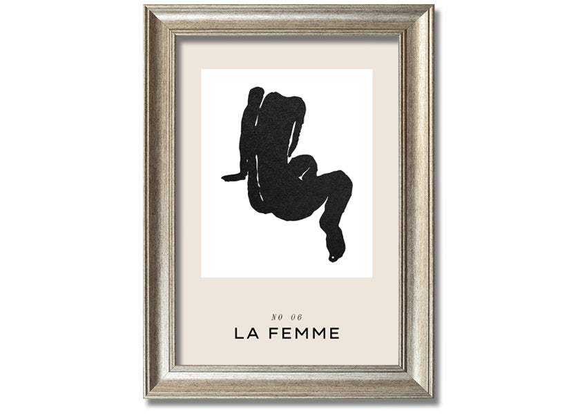 La Femme Body framed print showcasing elegant design in multiple frame colours, ready to hang.