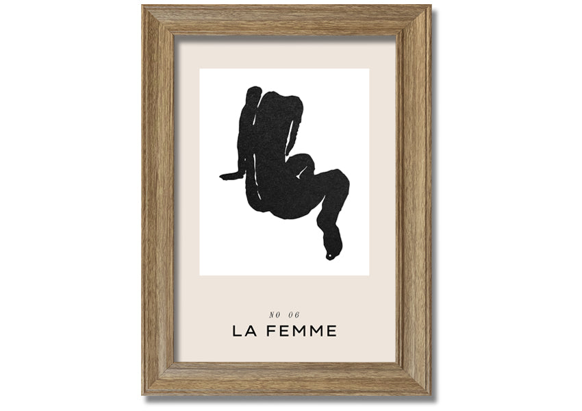 La Femme Body framed print showcasing elegant design in multiple frame colours, ready to hang.