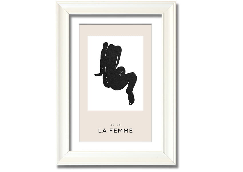 La Femme Body framed print showcasing elegant design in multiple frame colours, ready to hang.