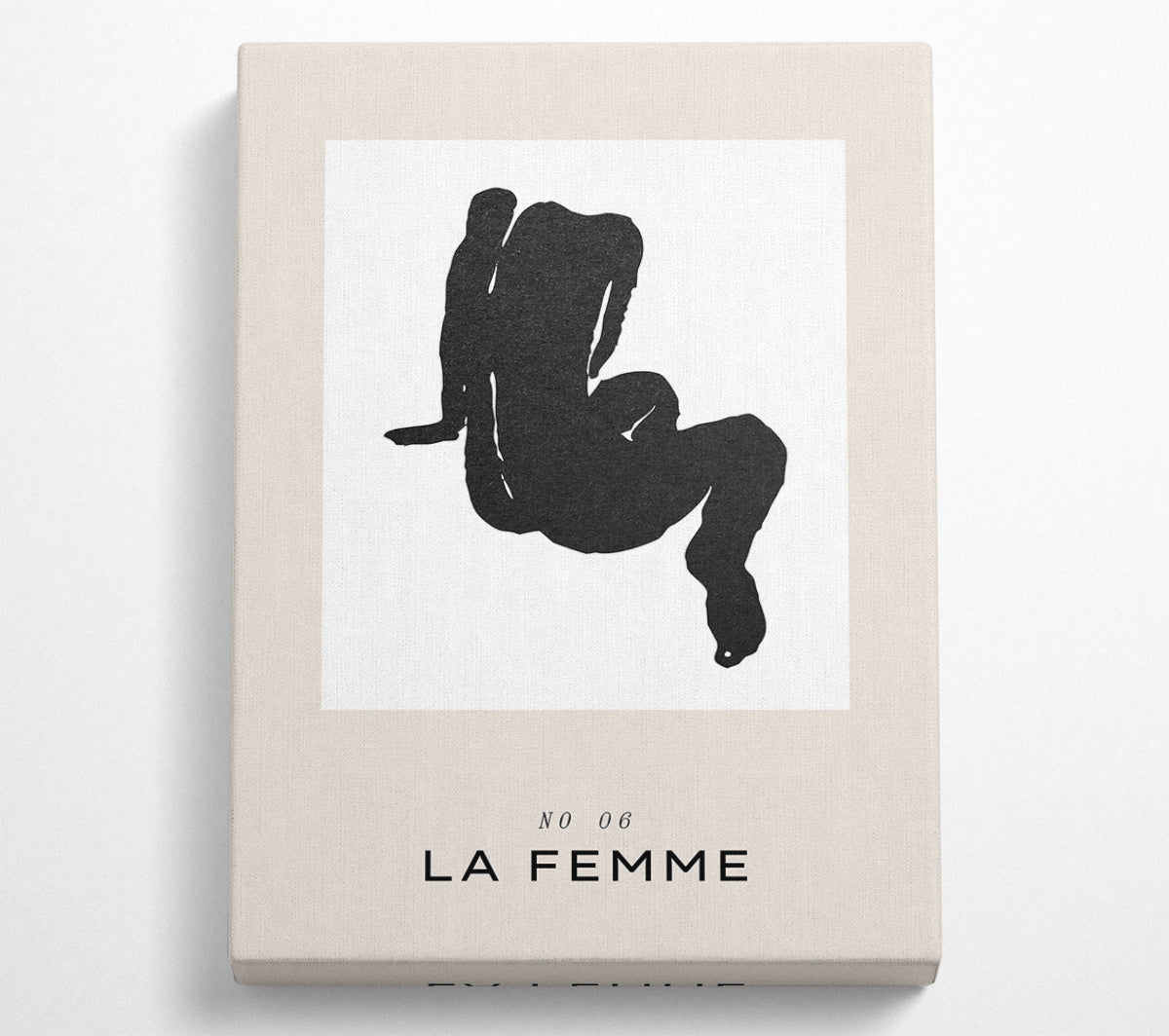 La Femme Body artwork printed on coated polyester canvas, mounted on a 44mm box frame, ready to hang.