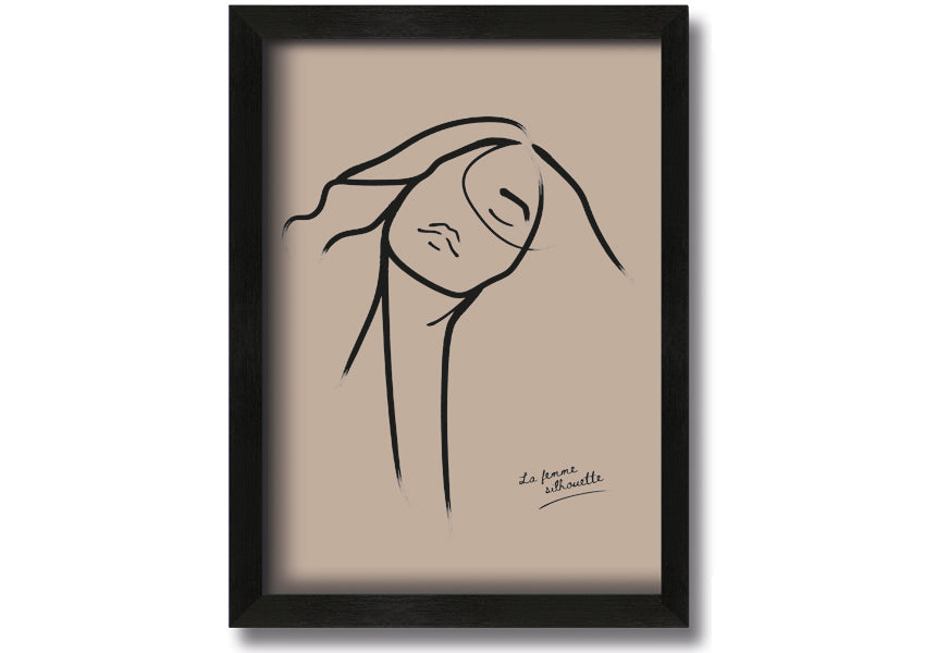 La Femme Lines framed print showcasing elegant lines in a stylish frame, available in various colors.