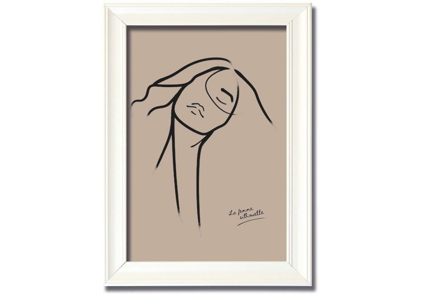 La Femme Lines framed print showcasing elegant lines in a stylish frame, available in various colors.