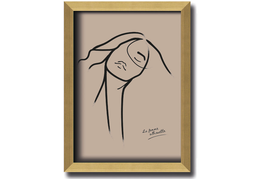 La Femme Lines framed print showcasing elegant lines in a stylish frame, available in various colors.