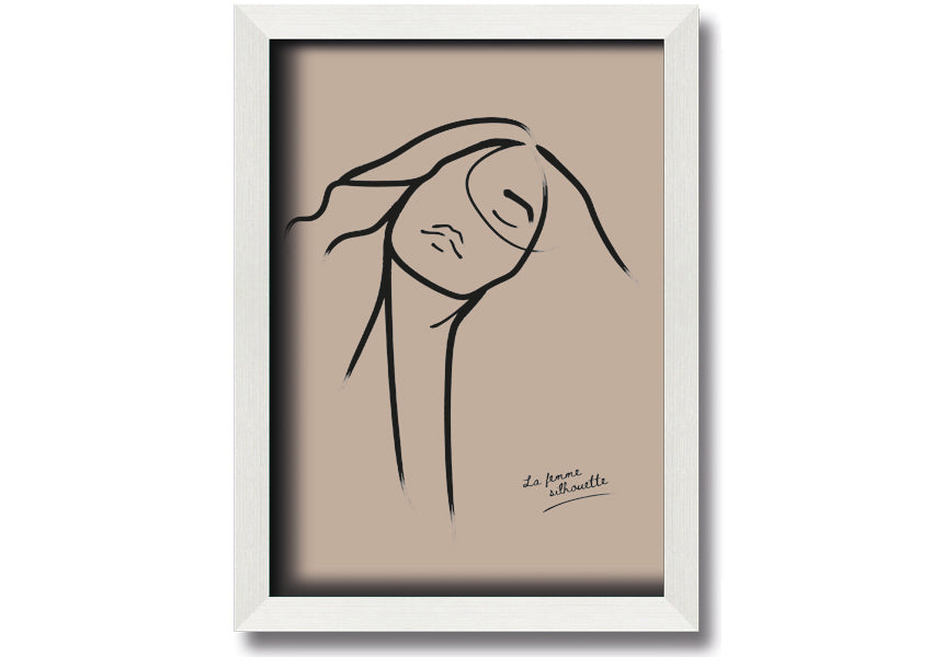 La Femme Lines framed print showcasing elegant lines in a stylish frame, available in various colors.