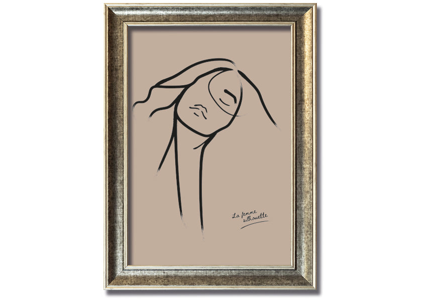 La Femme Lines framed print showcasing elegant lines in a stylish frame, available in various colors.