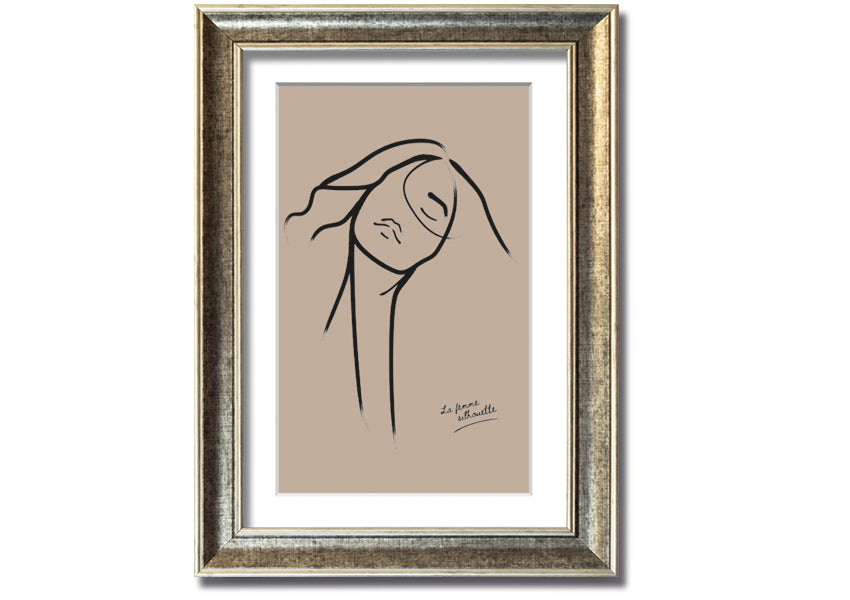 La Femme Lines framed print showcasing elegant lines in a stylish frame, available in various colors.