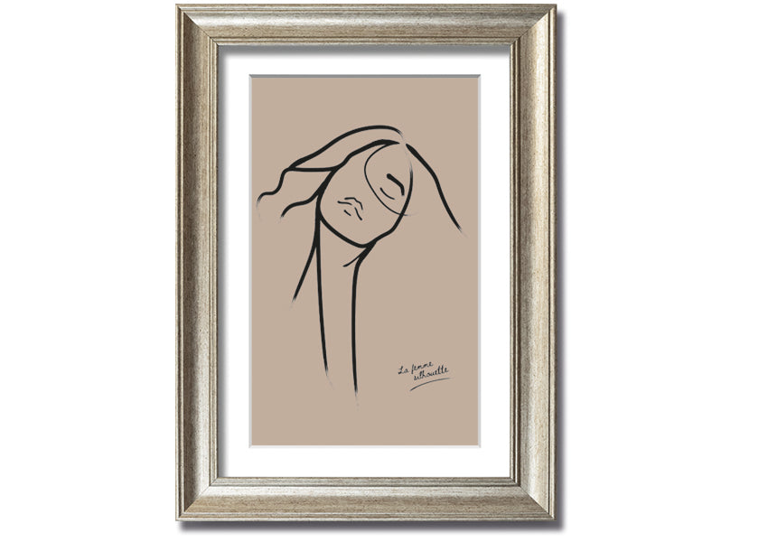 La Femme Lines framed print showcasing elegant lines in a stylish frame, available in various colors.