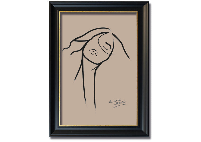 La Femme Lines framed print showcasing elegant lines in a stylish frame, available in various colors.