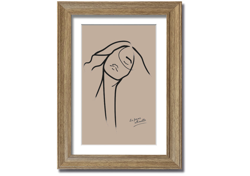 La Femme Lines framed print showcasing elegant lines in a stylish frame, available in various colors.