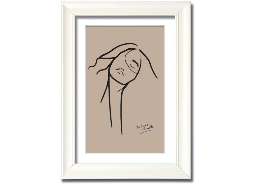 La Femme Lines framed print showcasing elegant lines in a stylish frame, available in various colors.