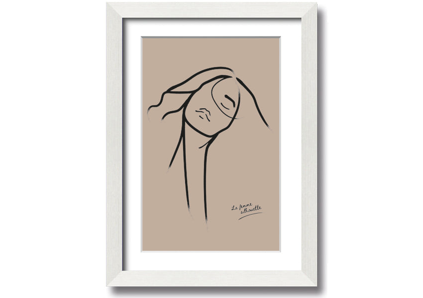 La Femme Lines framed print showcasing elegant lines in a stylish frame, available in various colors.