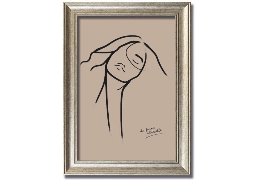 La Femme Lines framed print showcasing elegant lines in a stylish frame, available in various colors.