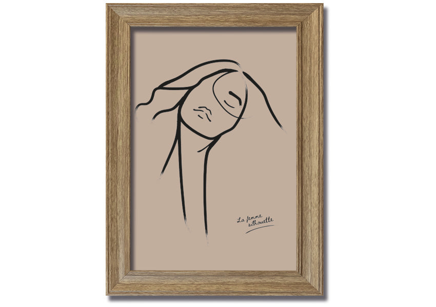 La Femme Lines framed print showcasing elegant lines in a stylish frame, available in various colors.