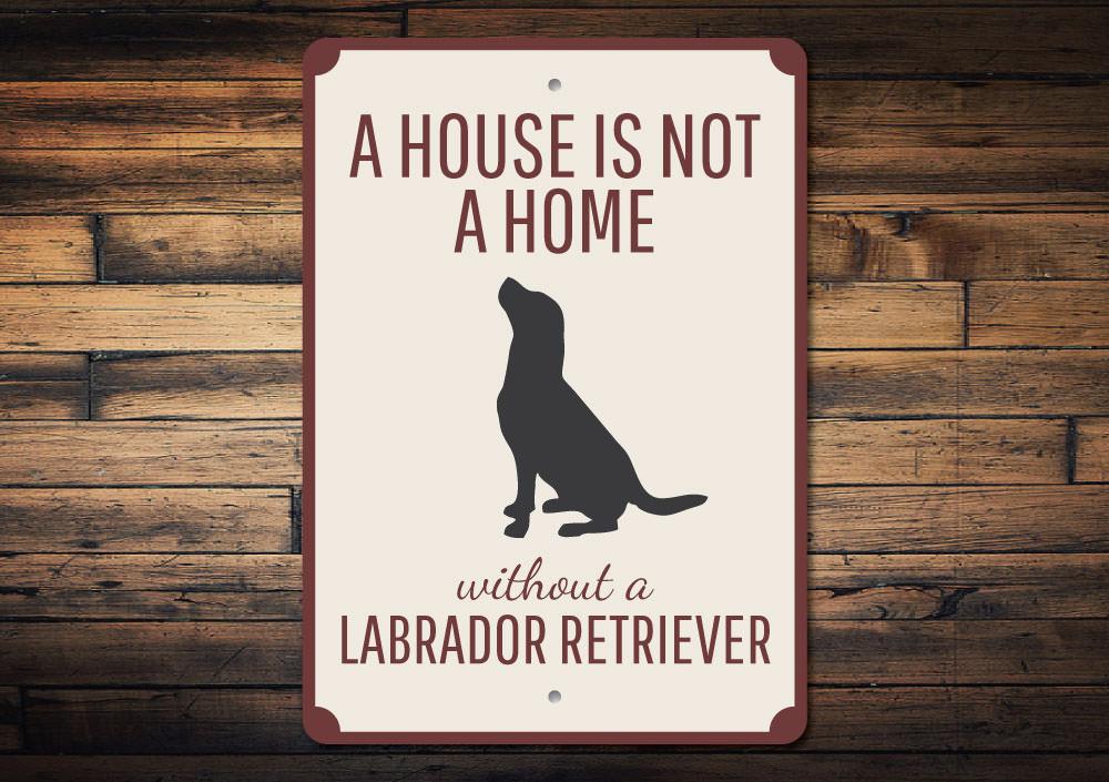 A decorative Lab Dog Sign made from high-quality aluminum, featuring a customizable design perfect for dog lovers.