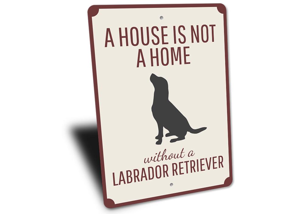 A decorative Lab Dog Sign made from high-quality aluminum, featuring a customizable design perfect for dog lovers.