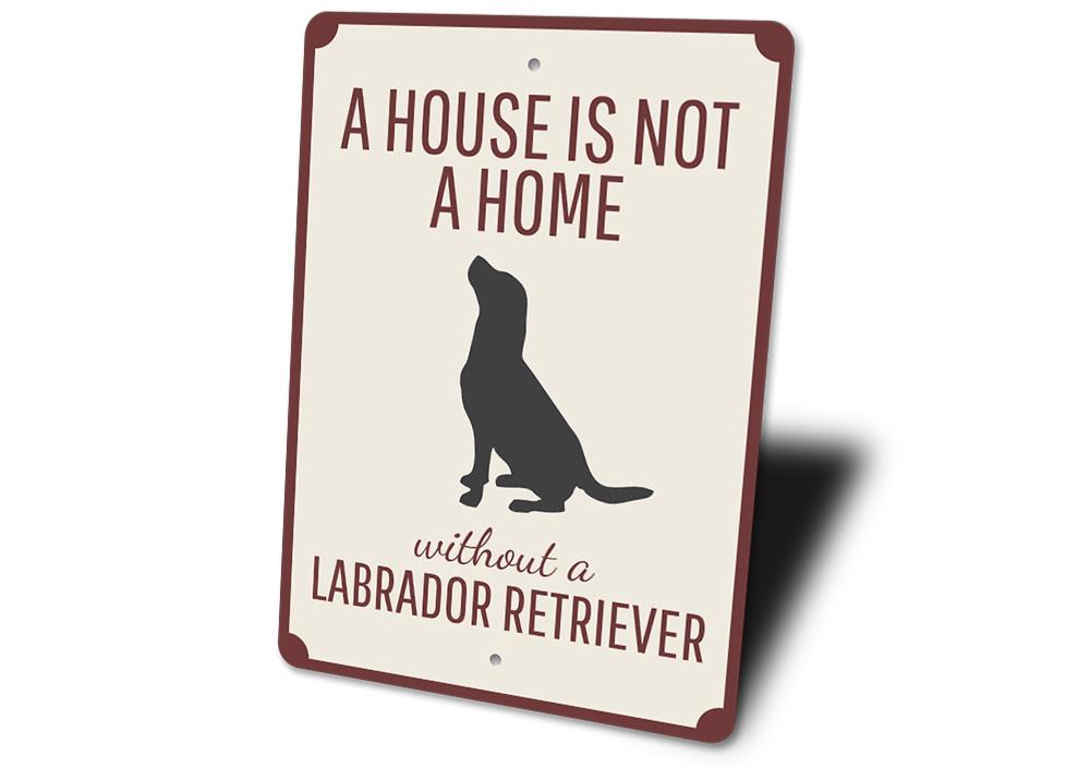 A decorative Lab Dog Sign made from high-quality aluminum, featuring a customizable design perfect for dog lovers.