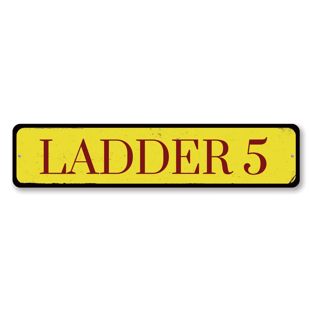 A customizable Ladder Number Sign made from high-quality aluminum, featuring pre-drilled holes for easy mounting, perfect for home decor.