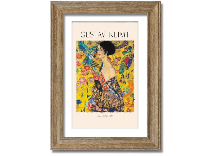 A beautiful reproduction of Lady With Fan - 1918 by Gustav Klimt, printed on coated polyester canvas and mounted on a 44mm box frame.