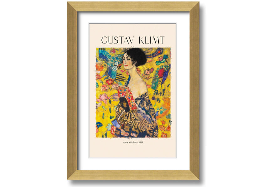 A beautiful reproduction of Lady With Fan - 1918 by Gustav Klimt, printed on coated polyester canvas and mounted on a 44mm box frame.