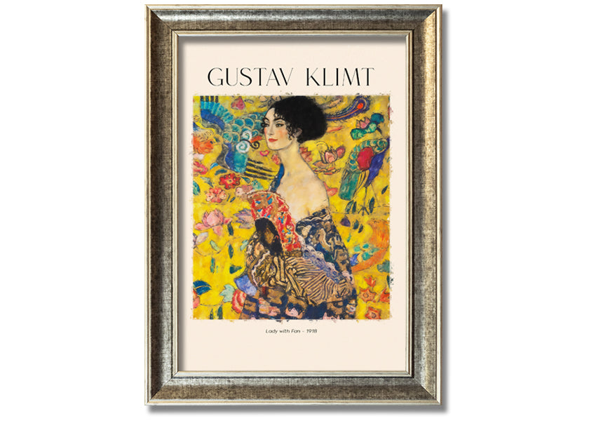 A beautiful reproduction of Lady With Fan - 1918 by Gustav Klimt, printed on coated polyester canvas and mounted on a 44mm box frame.