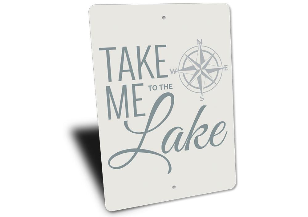 A beautifully crafted Lake Compass Sign made of high-quality aluminum, showcasing a compass design perfect for lakehouse decor.