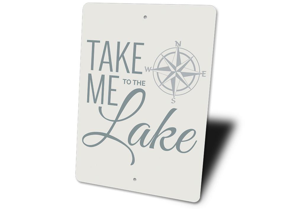 A beautifully crafted Lake Compass Sign made of high-quality aluminum, showcasing a compass design perfect for lakehouse decor.