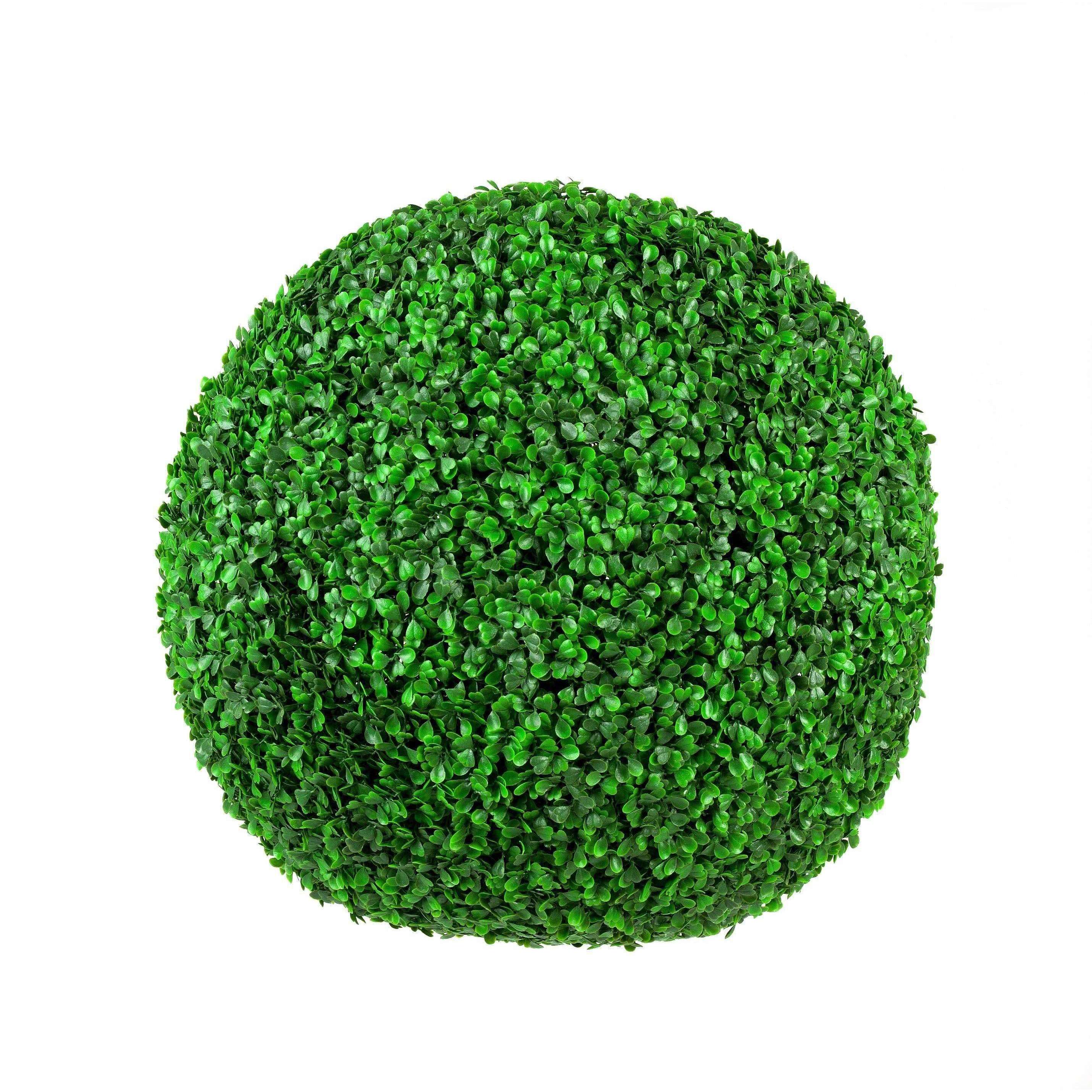 Large artificial boxwood topiary ball, 44cm in diameter, featuring dense green leaves, perfect for indoor and outdoor decoration.