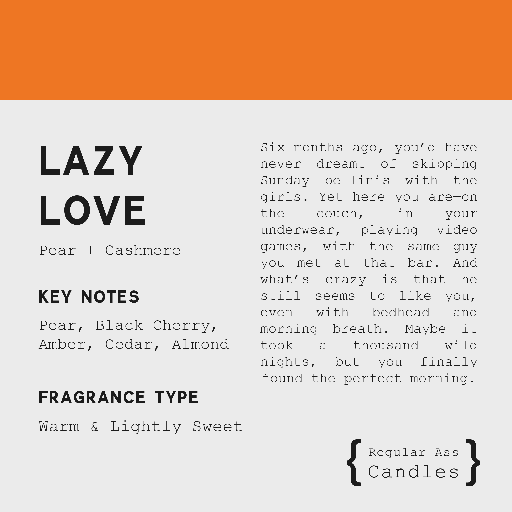 Lazy Love Pear + Cashmere 11oz Candle in a reusable jar, showcasing its eco-friendly design and inviting aroma.