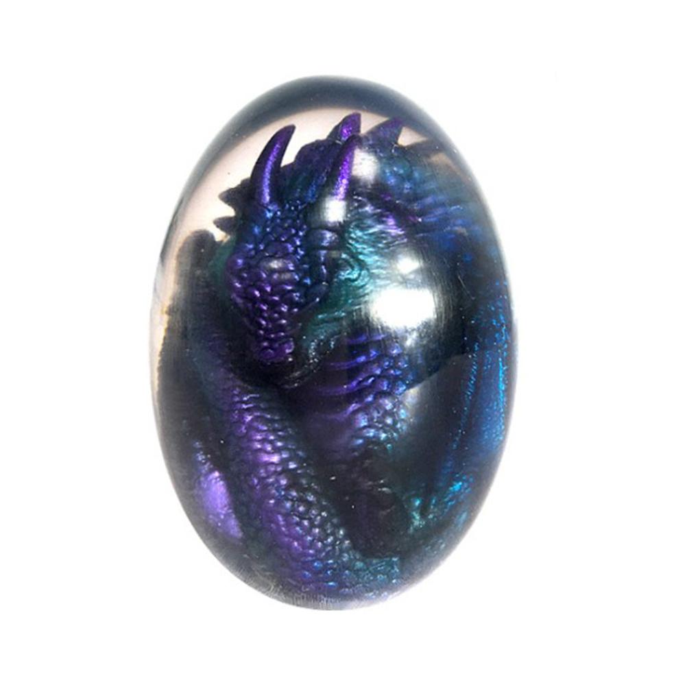 LED Lava Dragon Egg ornamental decor featuring a transparent design with a lava dragon inside, crafted from high-quality synthetic resin.