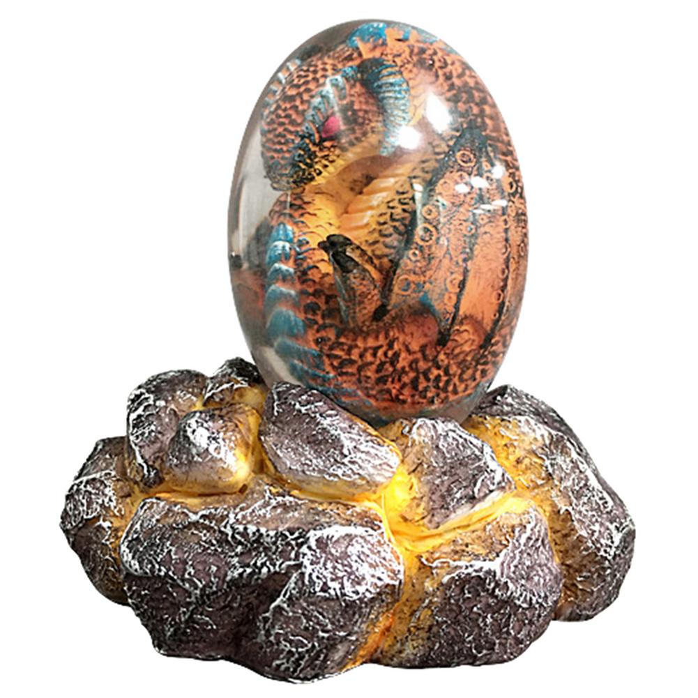 LED Lava Dragon Egg ornamental decor featuring a transparent design with a lava dragon inside, crafted from high-quality synthetic resin.