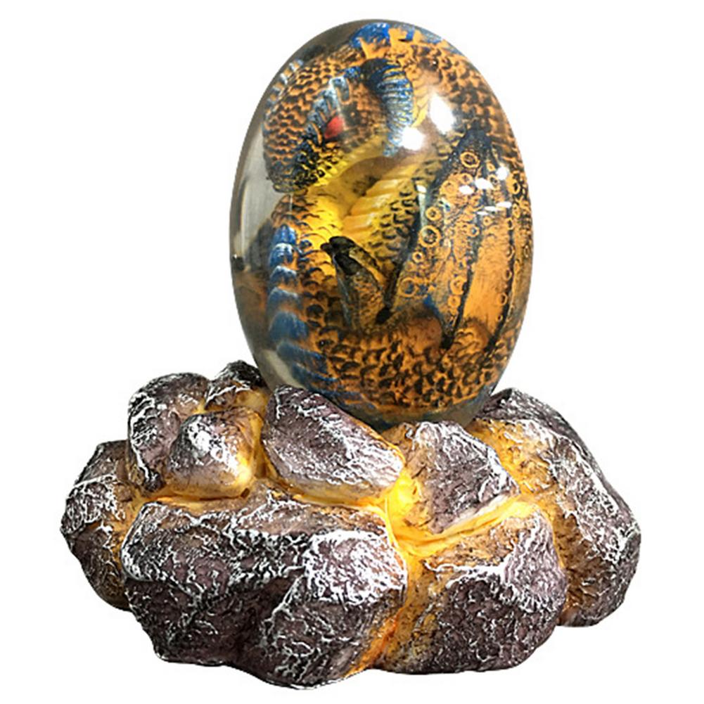 LED Lava Dragon Egg ornamental decor featuring a transparent design with a lava dragon inside, crafted from high-quality synthetic resin.