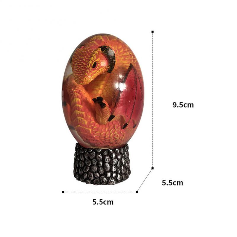 LED Lava Dragon Egg ornamental decor featuring a transparent design with a lava dragon inside, crafted from high-quality synthetic resin.