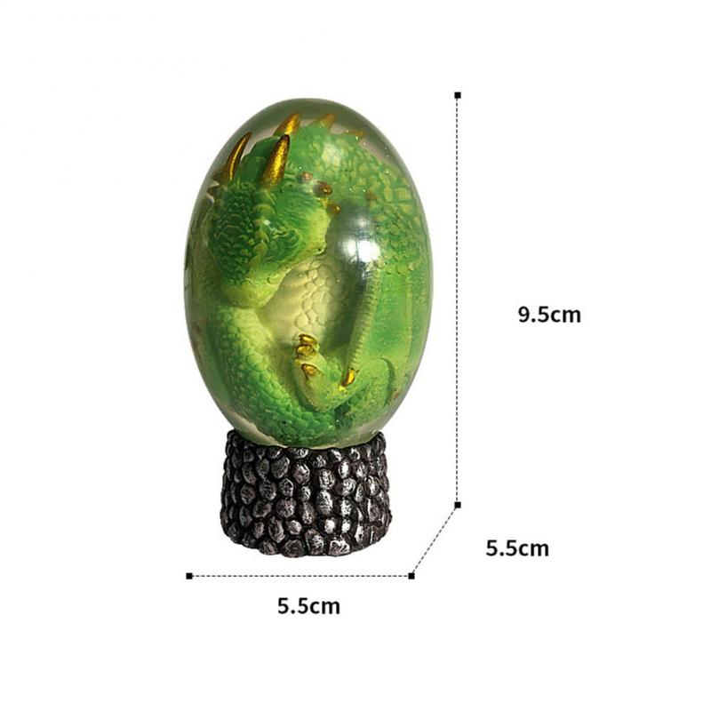 LED Lava Dragon Egg ornamental decor featuring a transparent design with a lava dragon inside, crafted from high-quality synthetic resin.