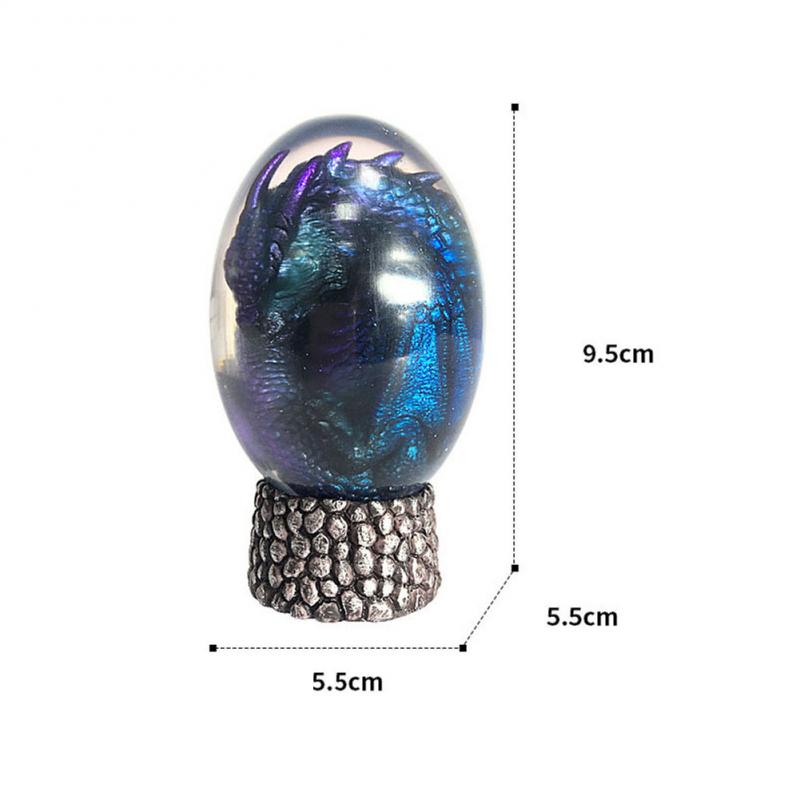 LED Lava Dragon Egg ornamental decor featuring a transparent design with a lava dragon inside, crafted from high-quality synthetic resin.