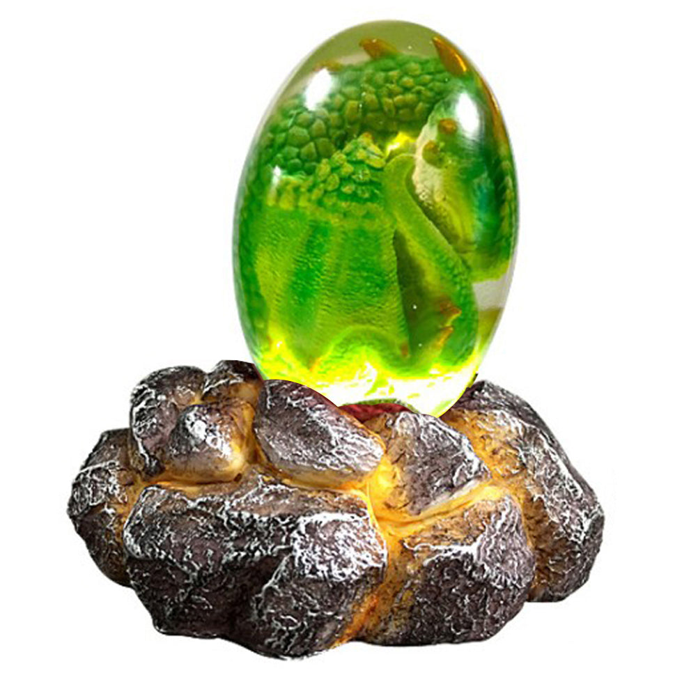 LED Lava Dragon Egg ornamental decor featuring a transparent design with a lava dragon inside, crafted from high-quality synthetic resin.